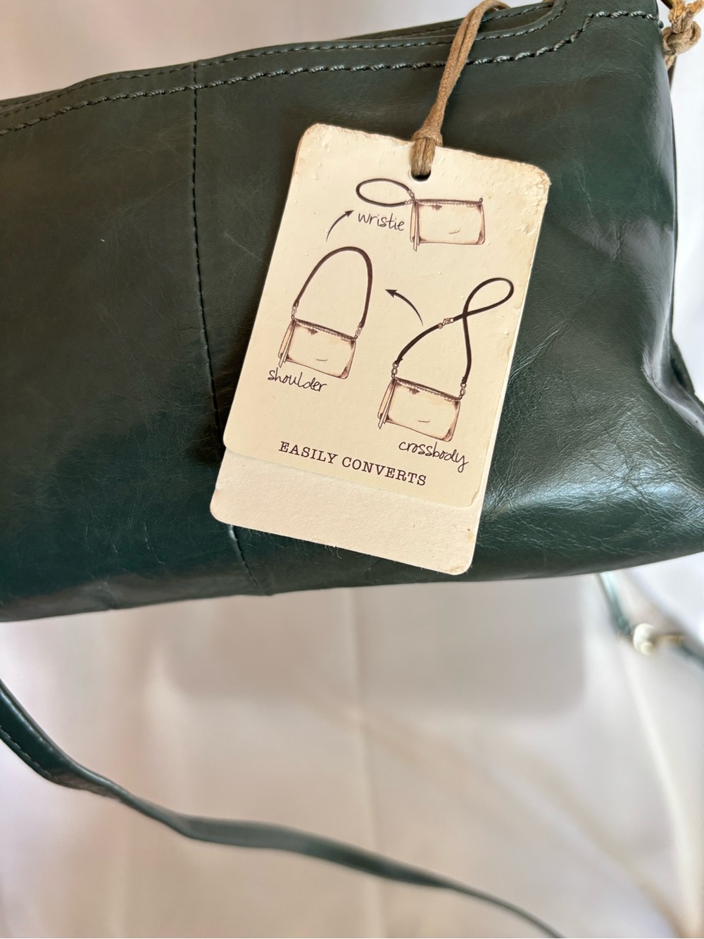 HOBO Green Leather Crossbody with Gold Hardware - Picture 6 of 6
